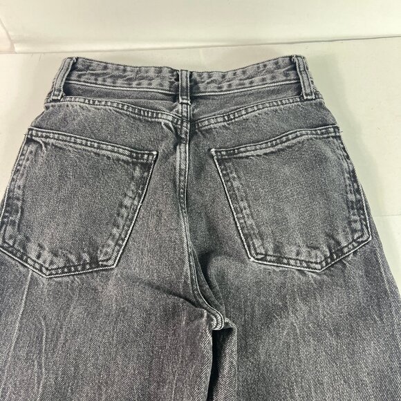 Zara Jeans Women's 26 x 32* High Rise Baggy Black Faded Cotton Denim Tag 0 - Picture 10 of 16